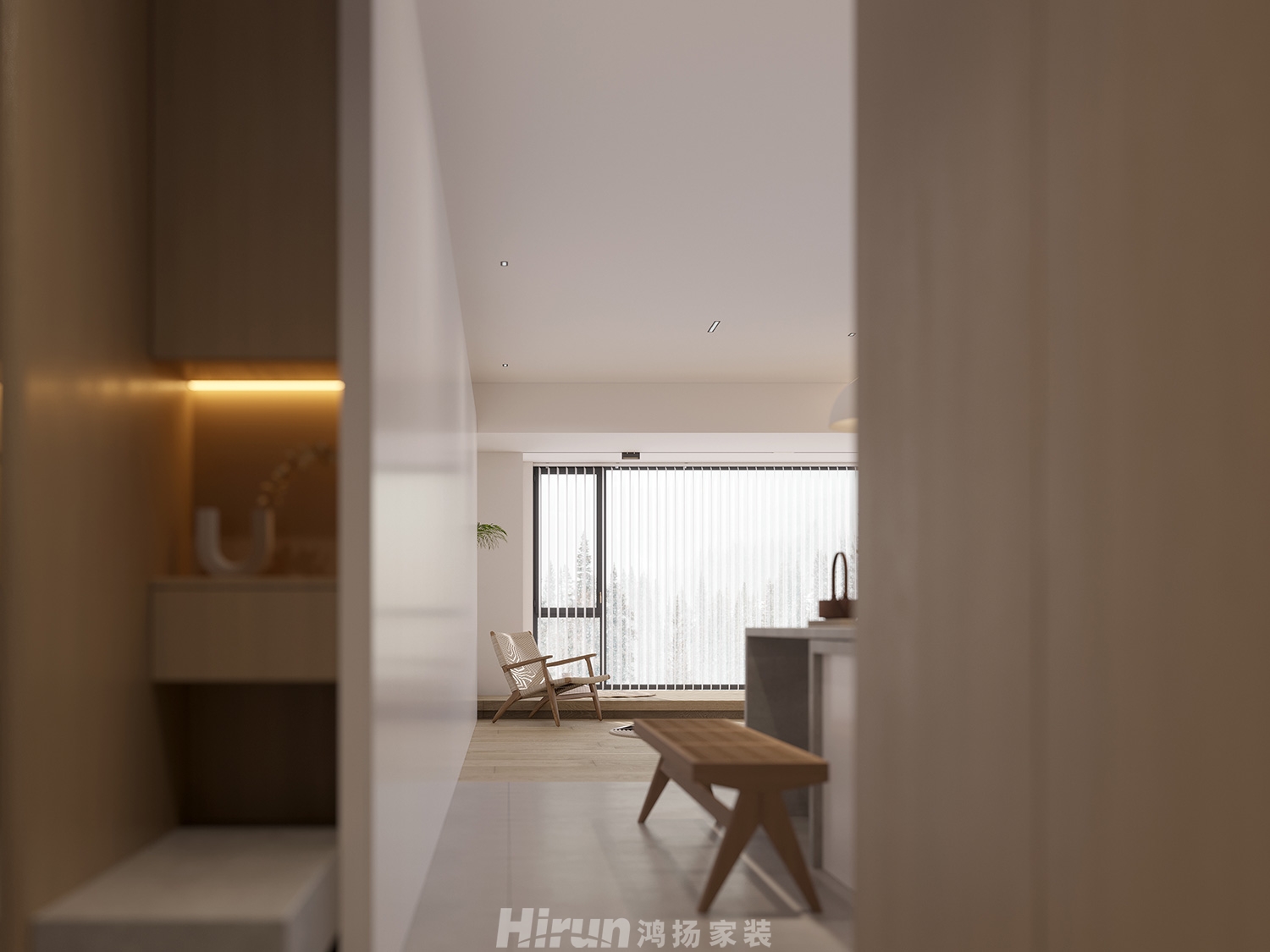 中建鈺和城110㎡北歐之光三居室 裝修案例效果圖-1