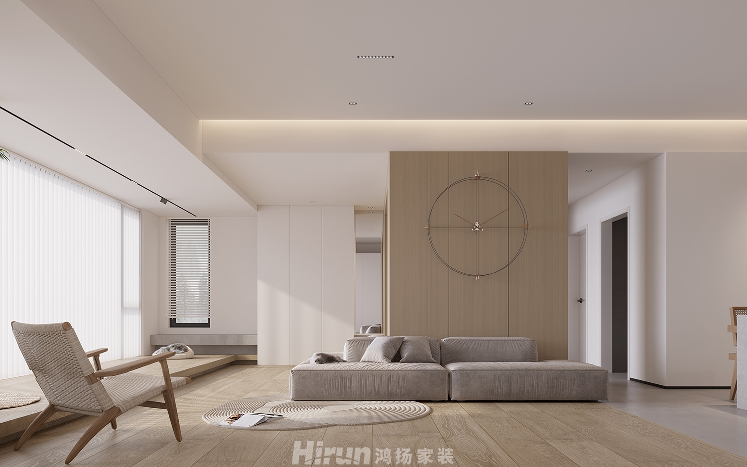 中建鈺和城110㎡北歐之光三居室 裝修案例效果圖-4