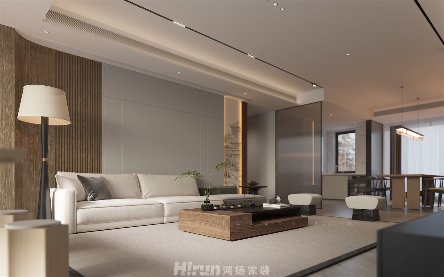 長沙潤府188㎡意境東方大平層 裝修案例效果圖-2