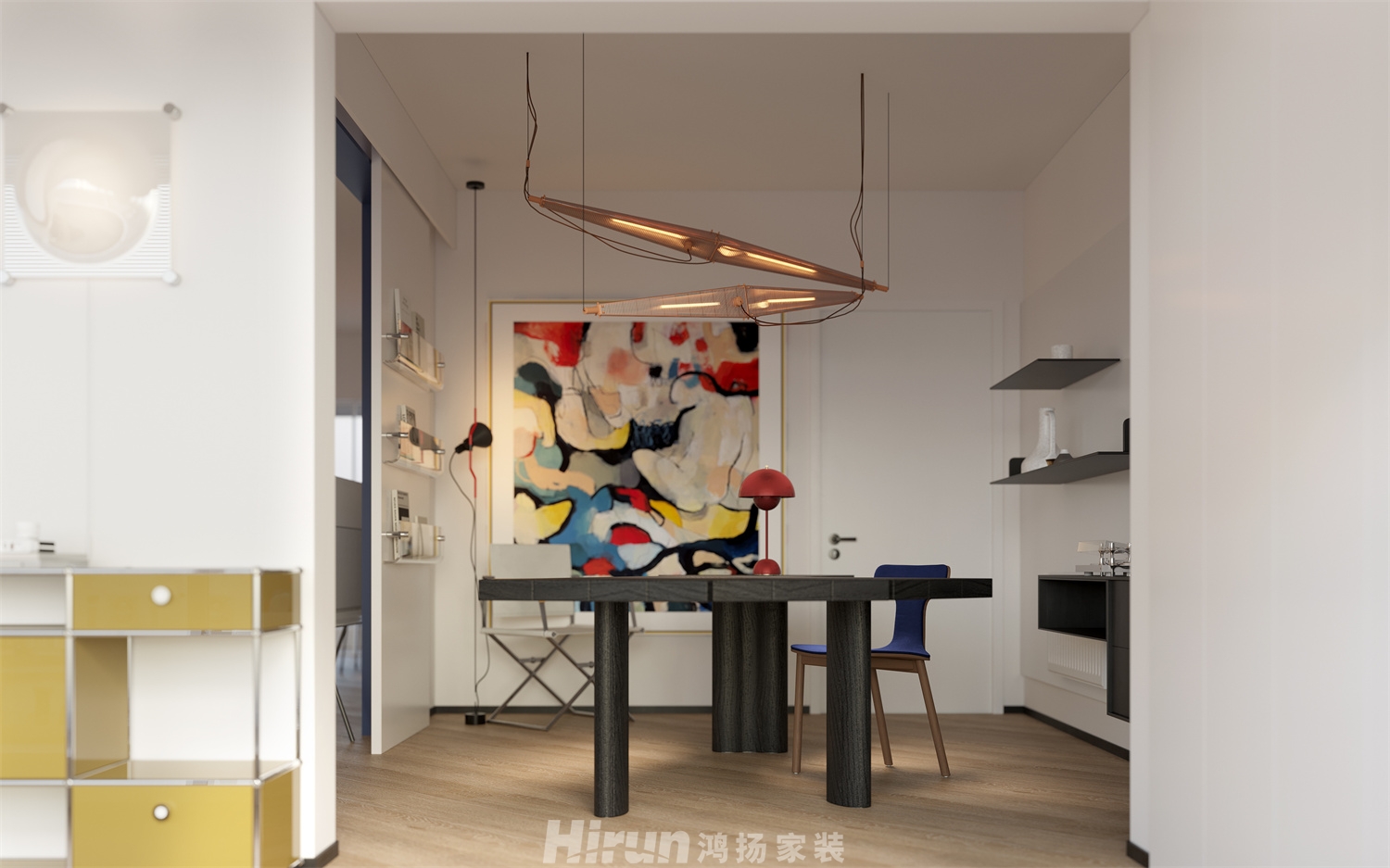 濱江府140㎡藝術室界四居室 裝修案例效果圖-3