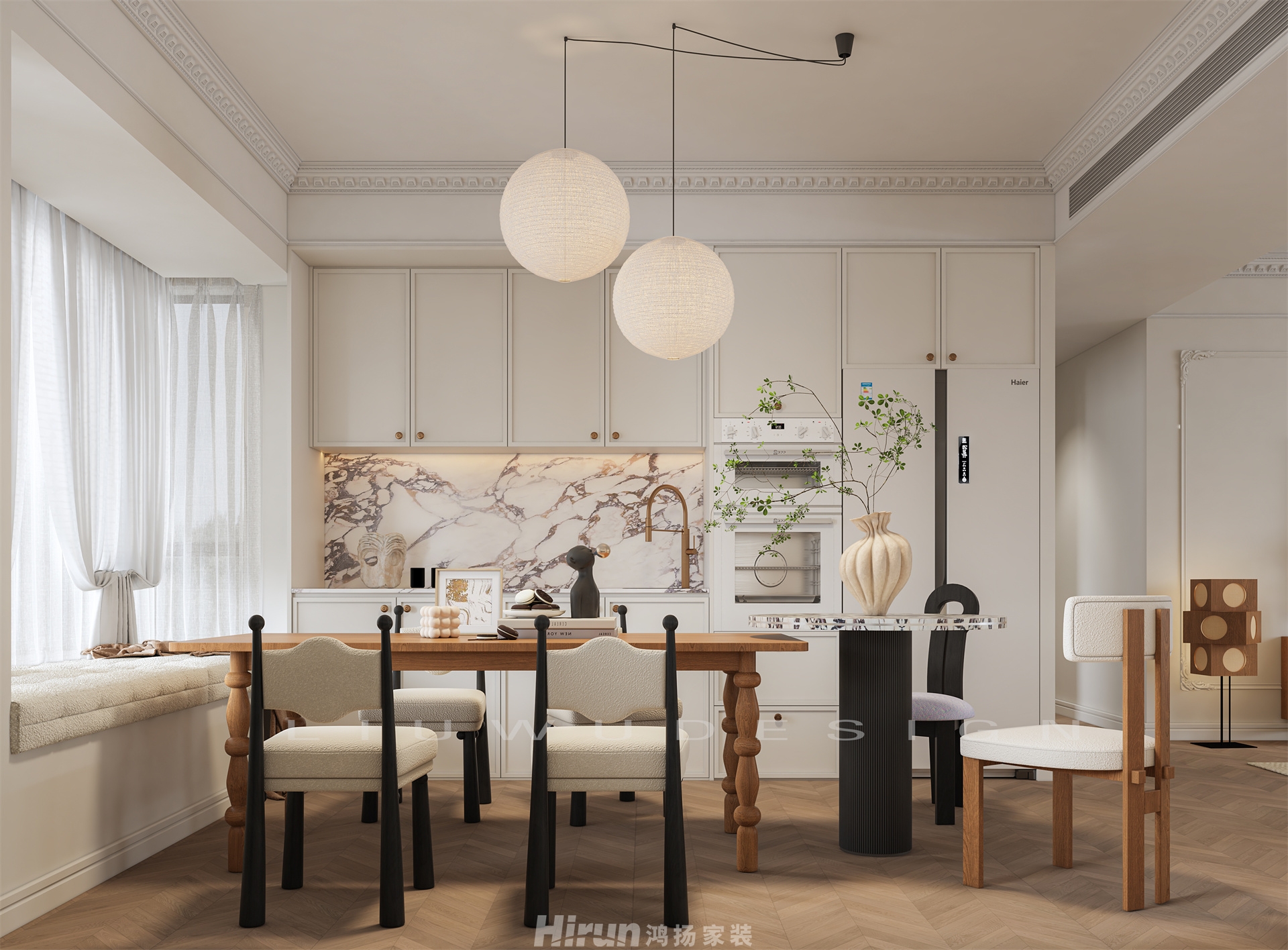 寶能公館165㎡復古風潮大平層 裝修案例效果圖-8