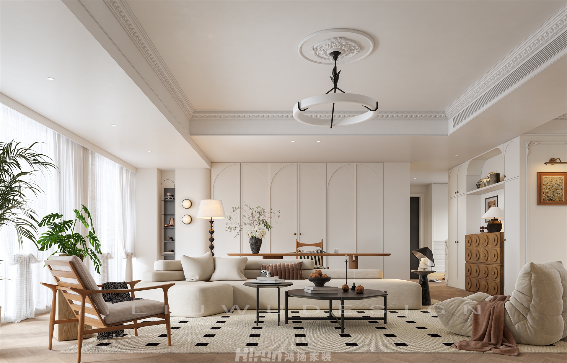 寶能公館165㎡復古風潮大平層 裝修案例效果圖-5