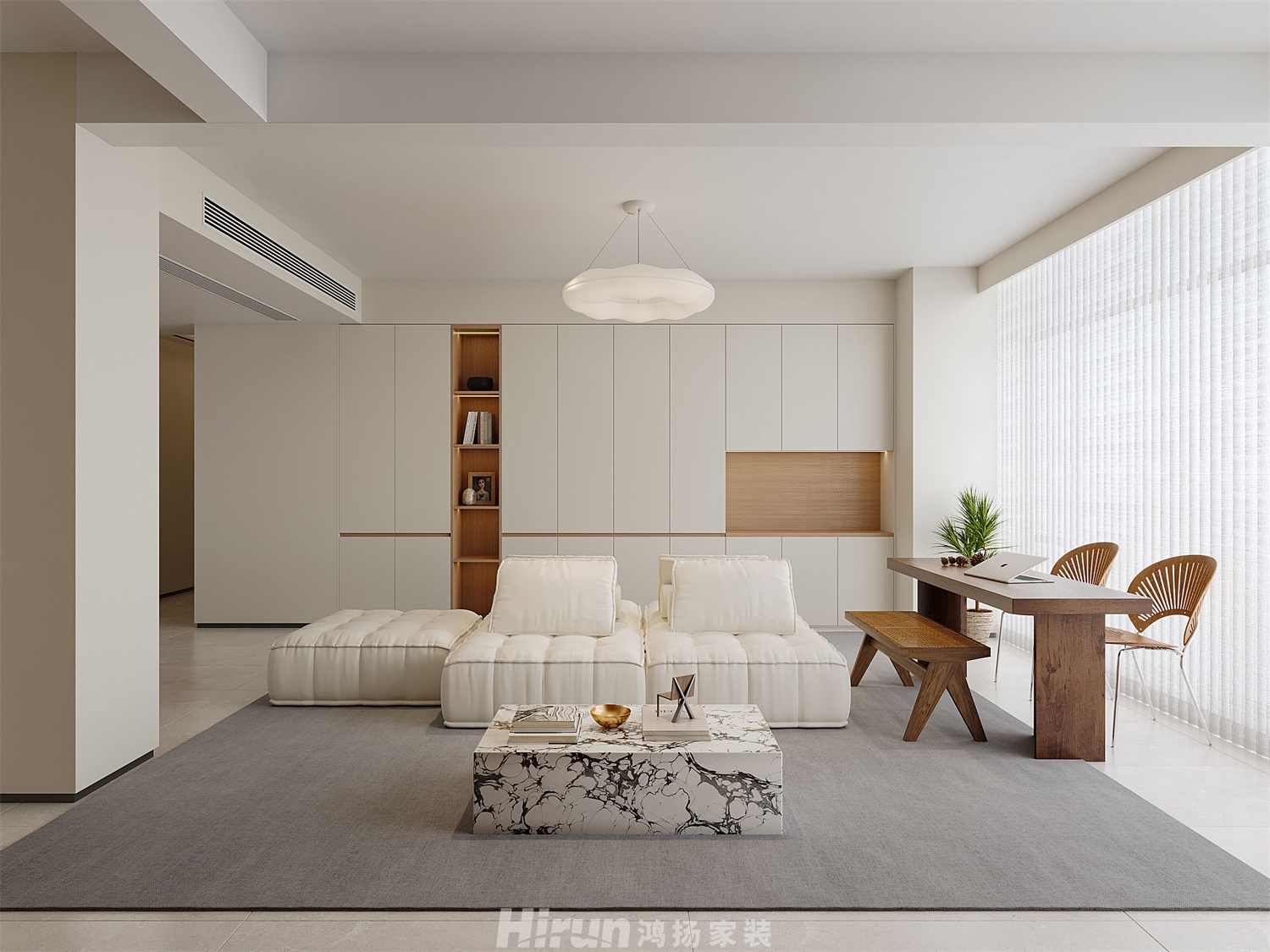 漢唐翰林府160㎡優(yōu)雅繽紛四居室 裝修案例效果圖-3