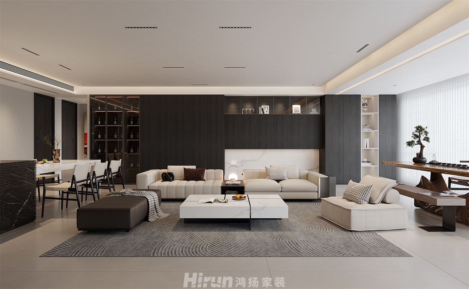 麓云國際240㎡藝術室界四居室 裝修案例效果圖-3