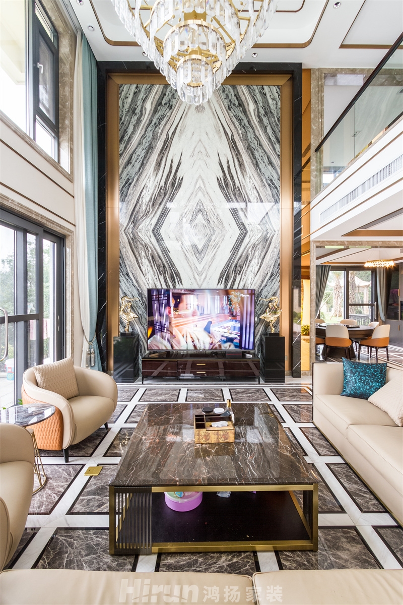 靖港自建別墅800㎡新裝飾主義別墅 裝修案例實(shí)景圖-16