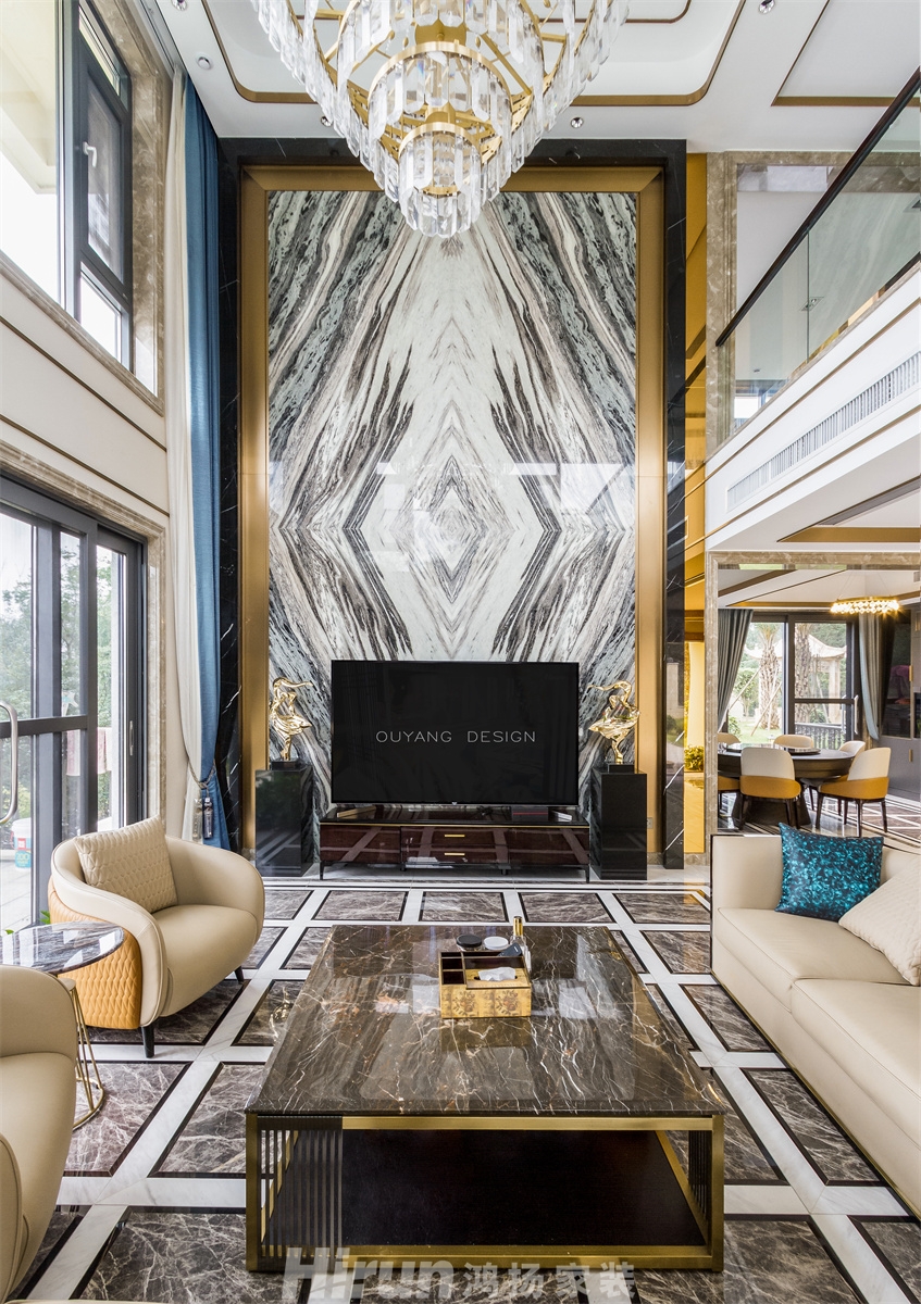 靖港自建別墅800㎡新裝飾主義別墅 裝修案例實(shí)景圖-12