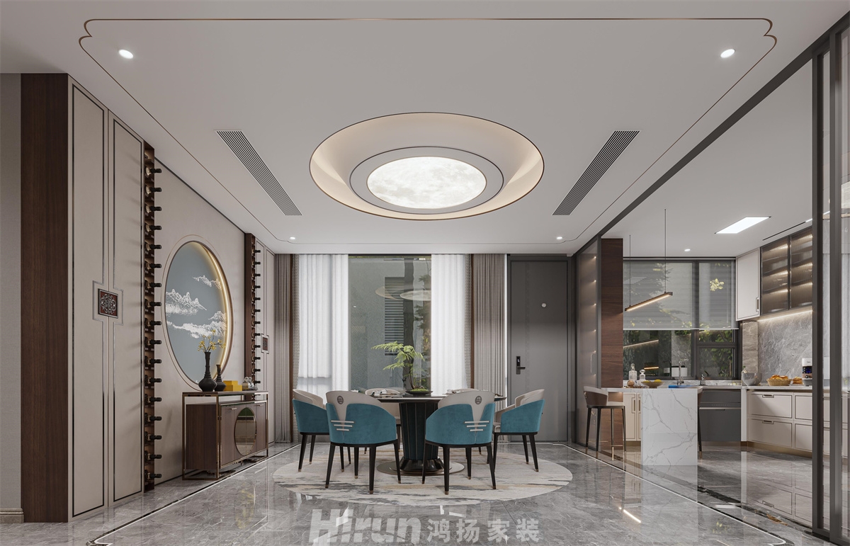 銅官窯自建別墅500㎡寫意木構別墅 裝修案例效果圖-3