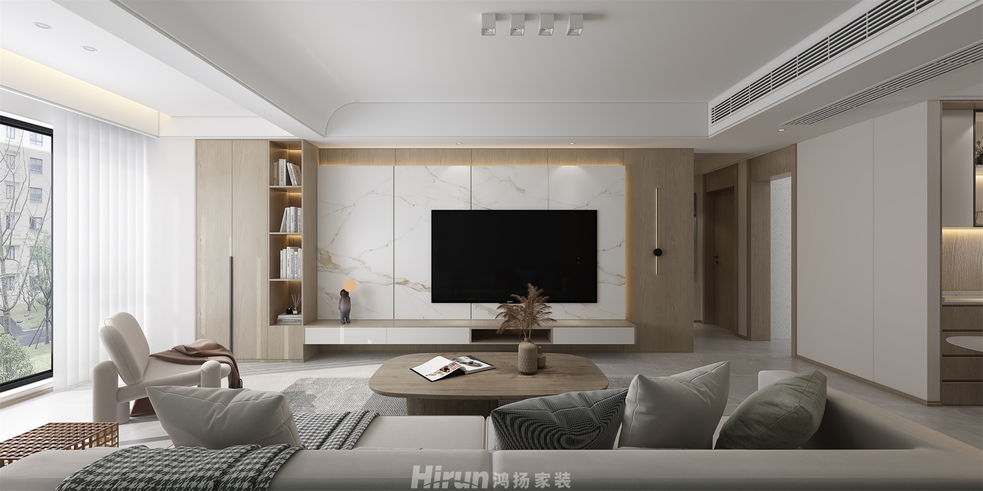 萬樓公館140㎡雅致現(xiàn)代四居室 裝修案例效果圖-4