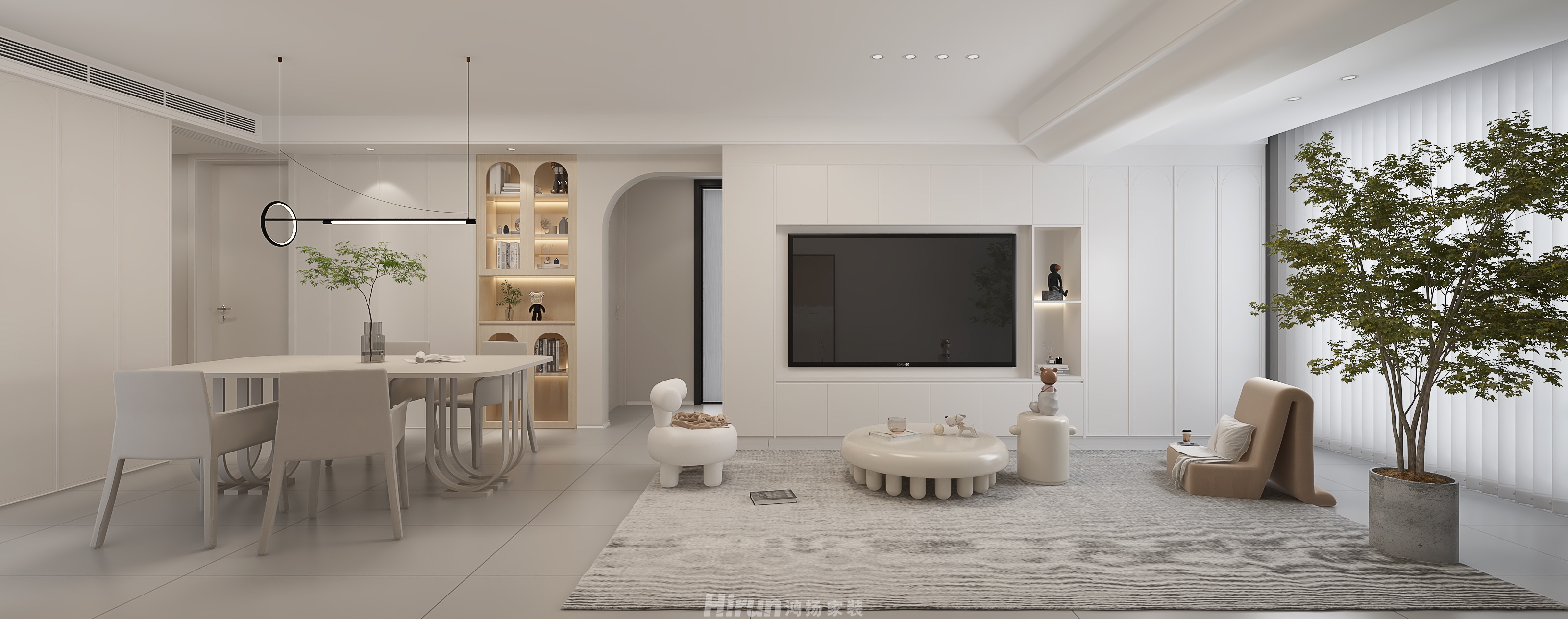 萬境水岸120㎡雅致現(xiàn)代三居室 裝修案例效果圖-5