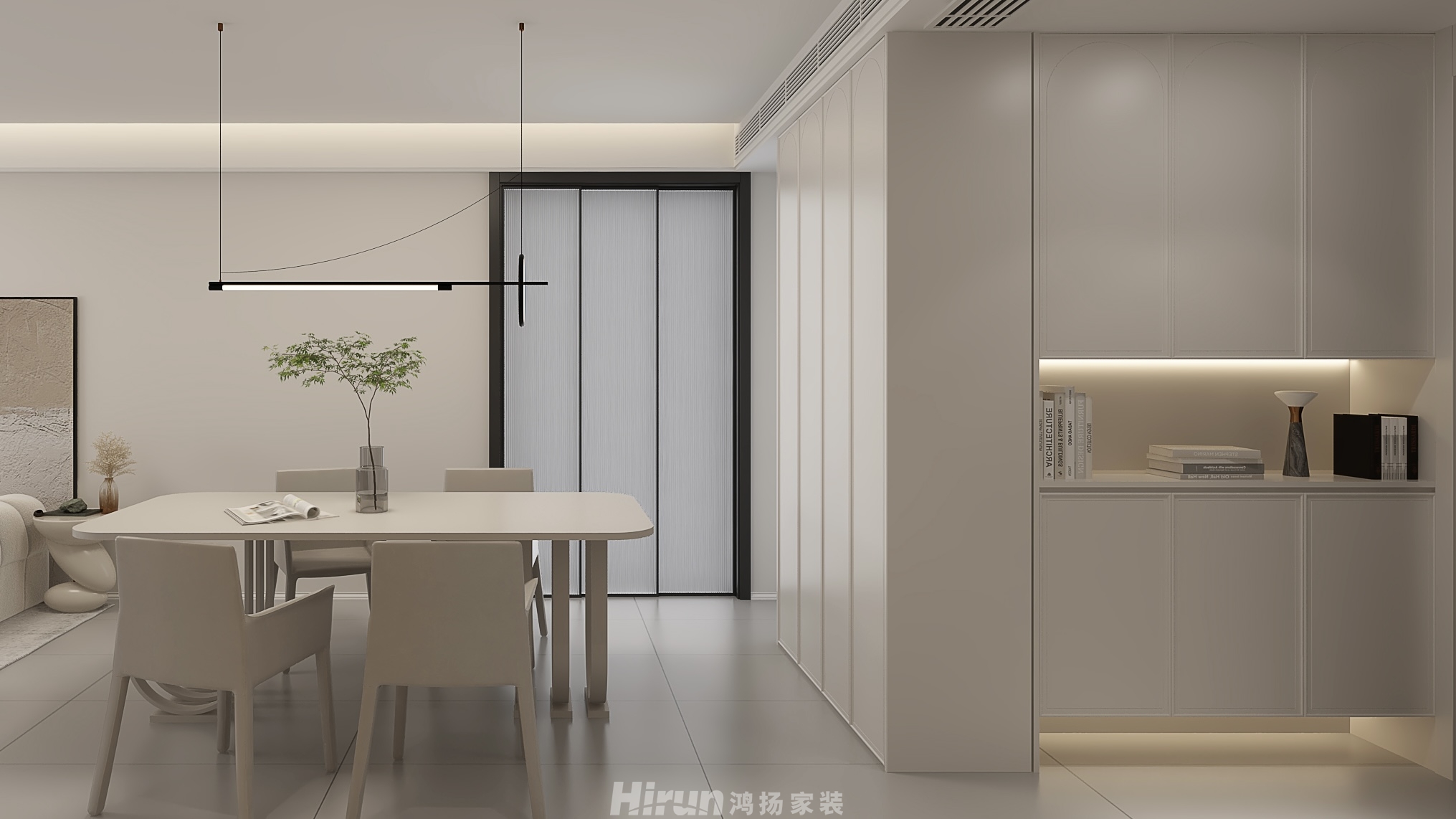 萬境水岸120㎡雅致現(xiàn)代三居室 裝修案例效果圖-4