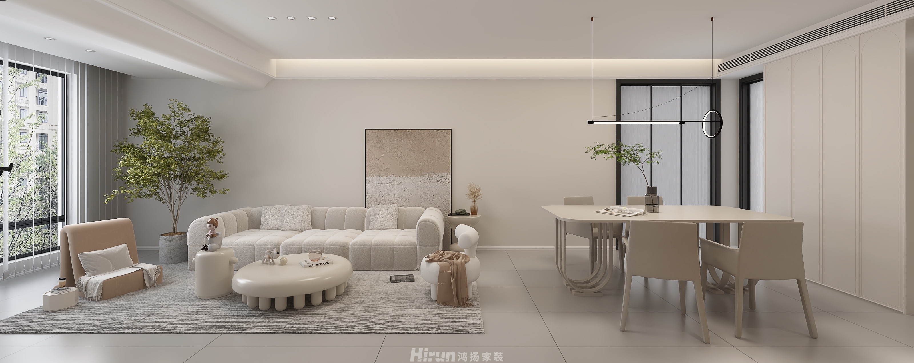 萬境水岸120㎡雅致現(xiàn)代三居室 裝修案例效果圖-6