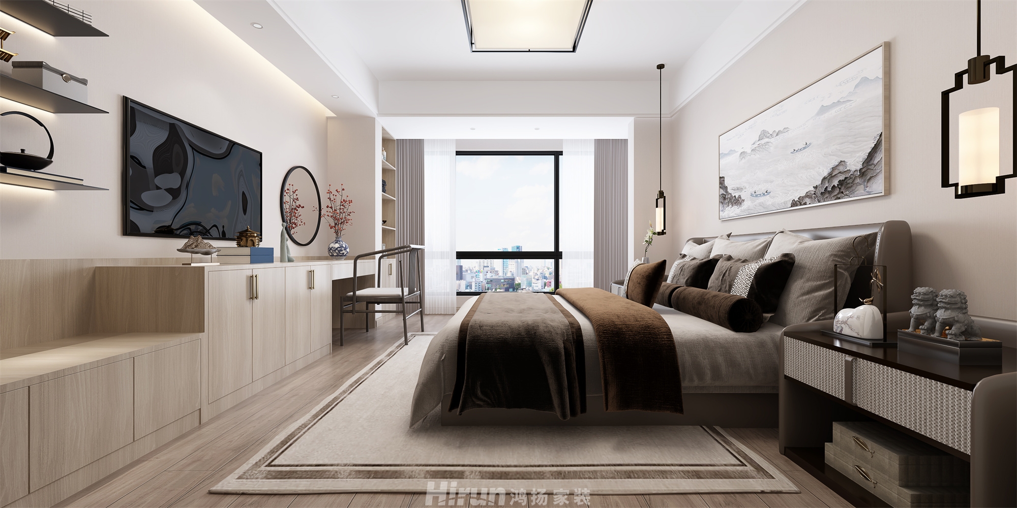 美居樂瓏庭210㎡復(fù)合寫意大平層 裝修案例效果圖-9