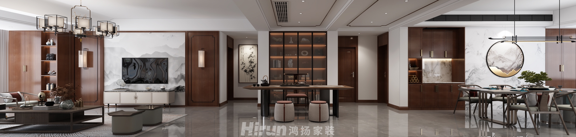 美居樂瓏庭210㎡復(fù)合寫意大平層 裝修案例效果圖-4