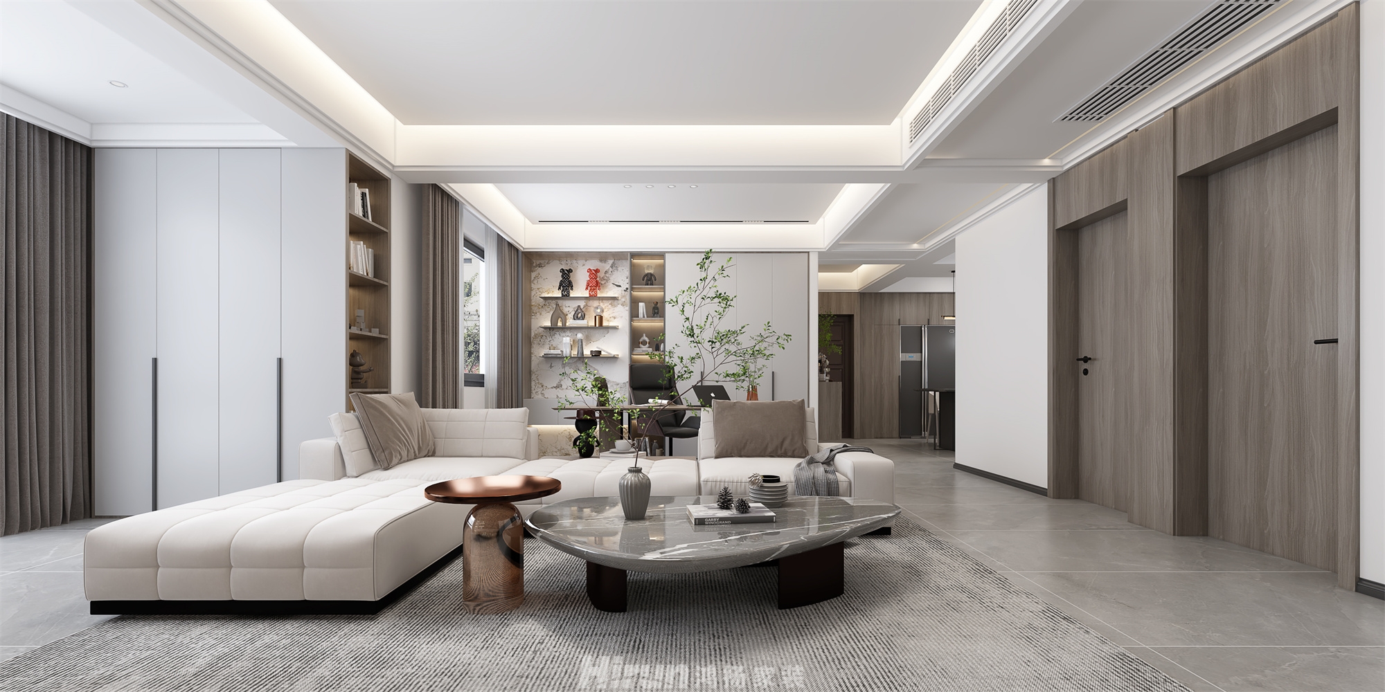 金芙蓉160㎡雅致現代四居室 裝修案例效果圖-6