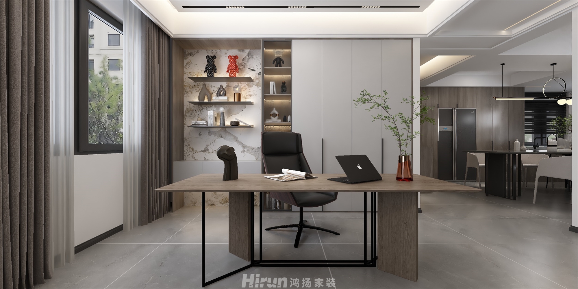 金芙蓉160㎡雅致現代四居室 裝修案例效果圖-7