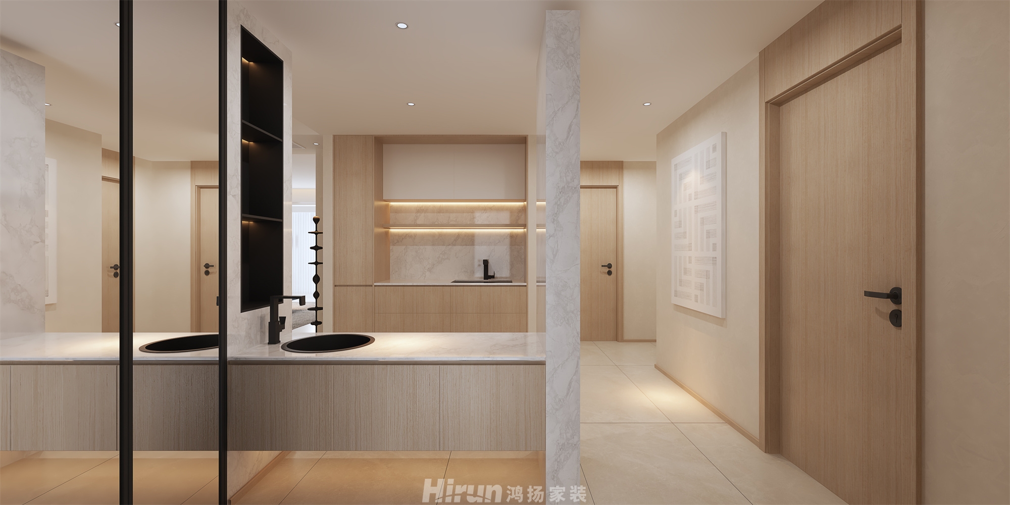 步步高新天地216㎡北歐之光大平層 裝修案例效果圖-3