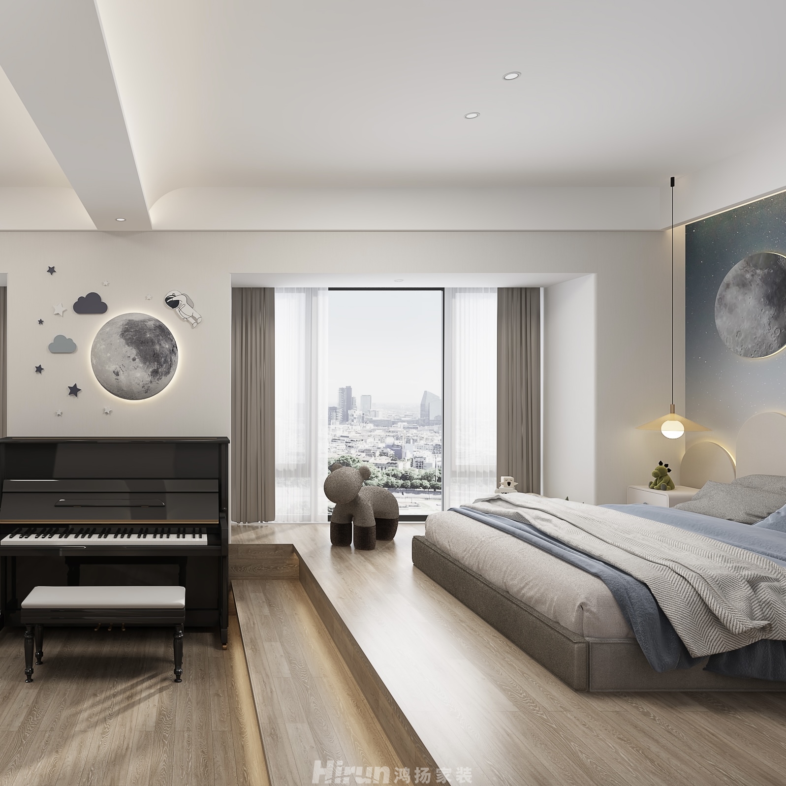 碧桂園天璽210㎡雅致現代大平層 裝修案例效果圖-14