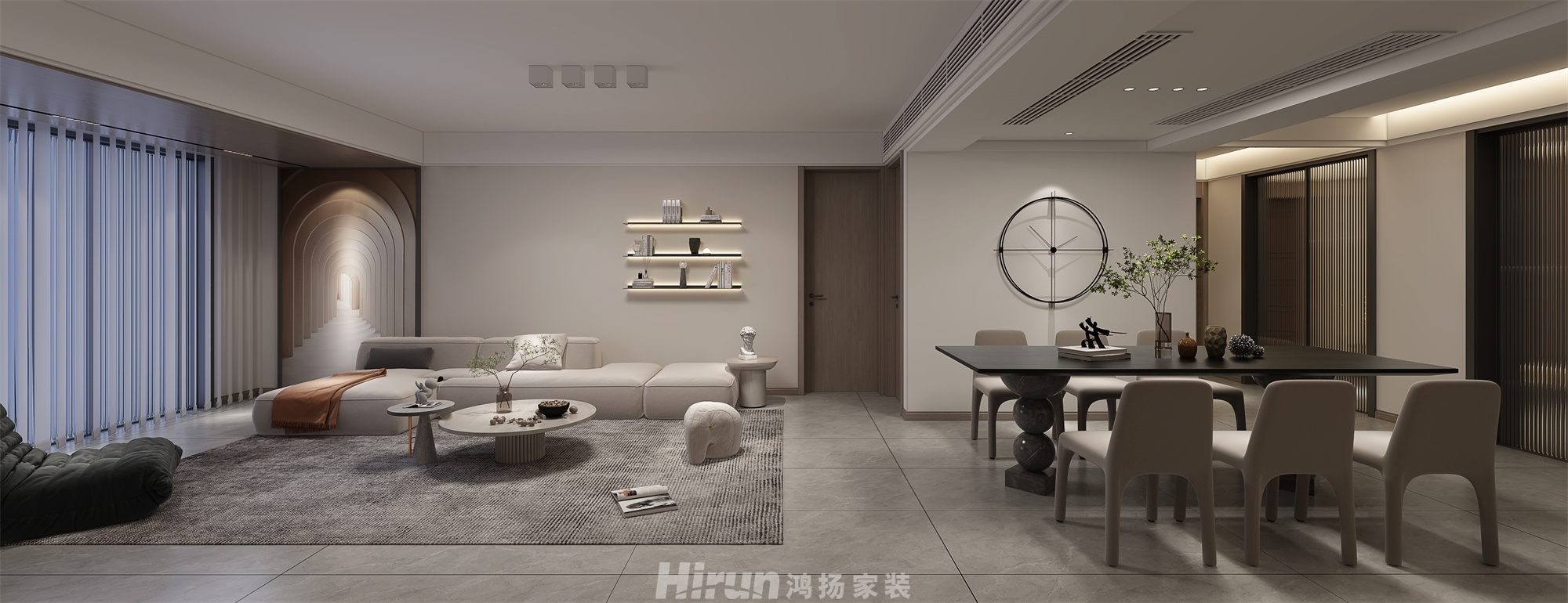 美居樂瓏庭180㎡雅致現(xiàn)代四居室 裝修案例效果圖-3