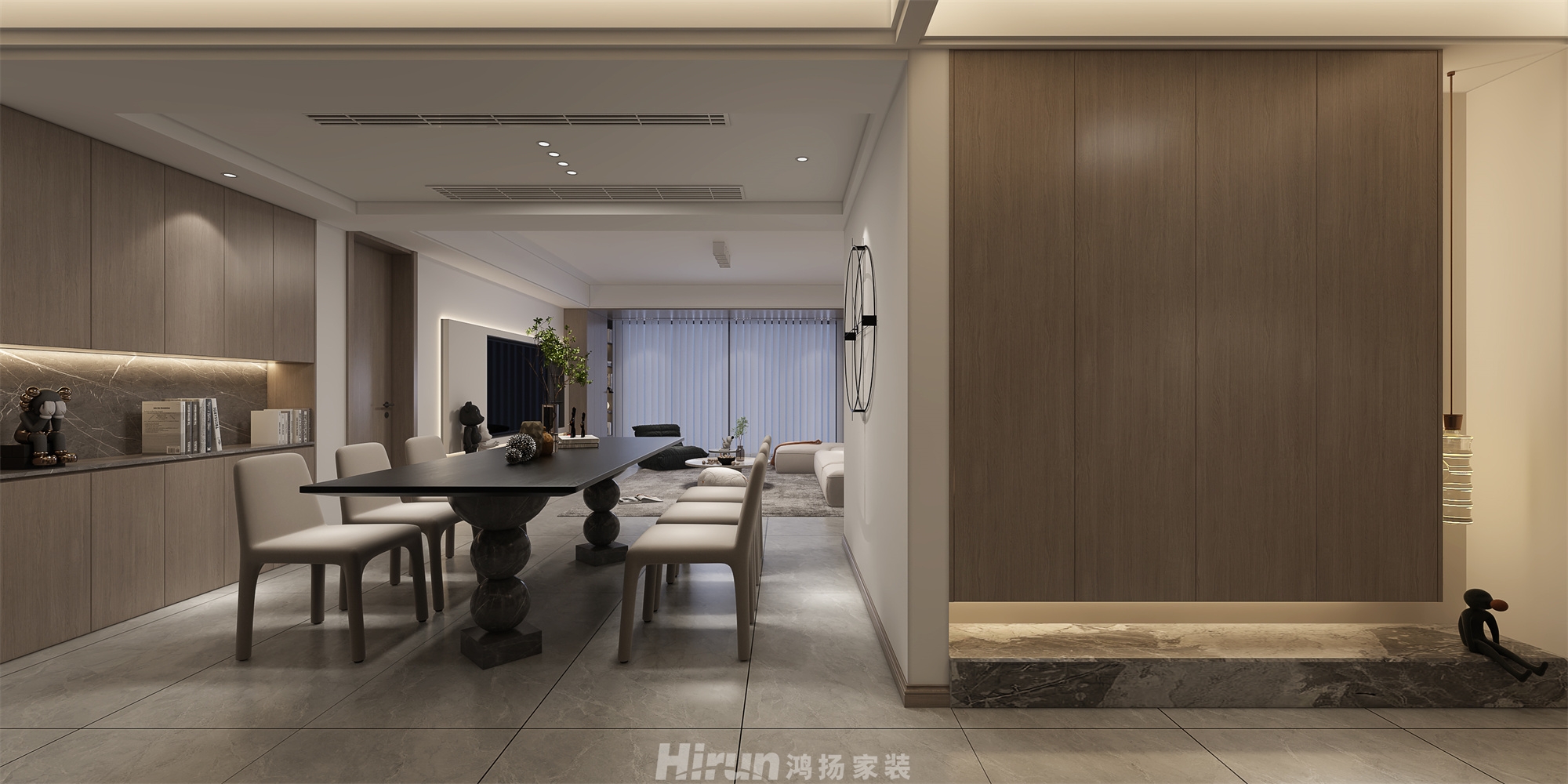 美居樂瓏庭180㎡雅致現(xiàn)代四居室 裝修案例效果圖-4