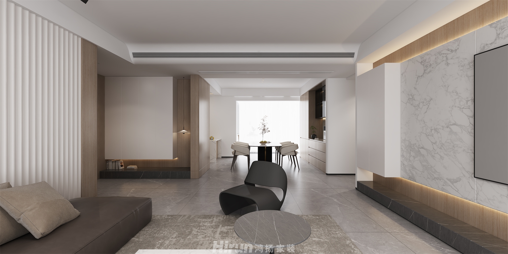 碧桂園天璽210㎡北歐之光大平層 裝修案例效果圖-3