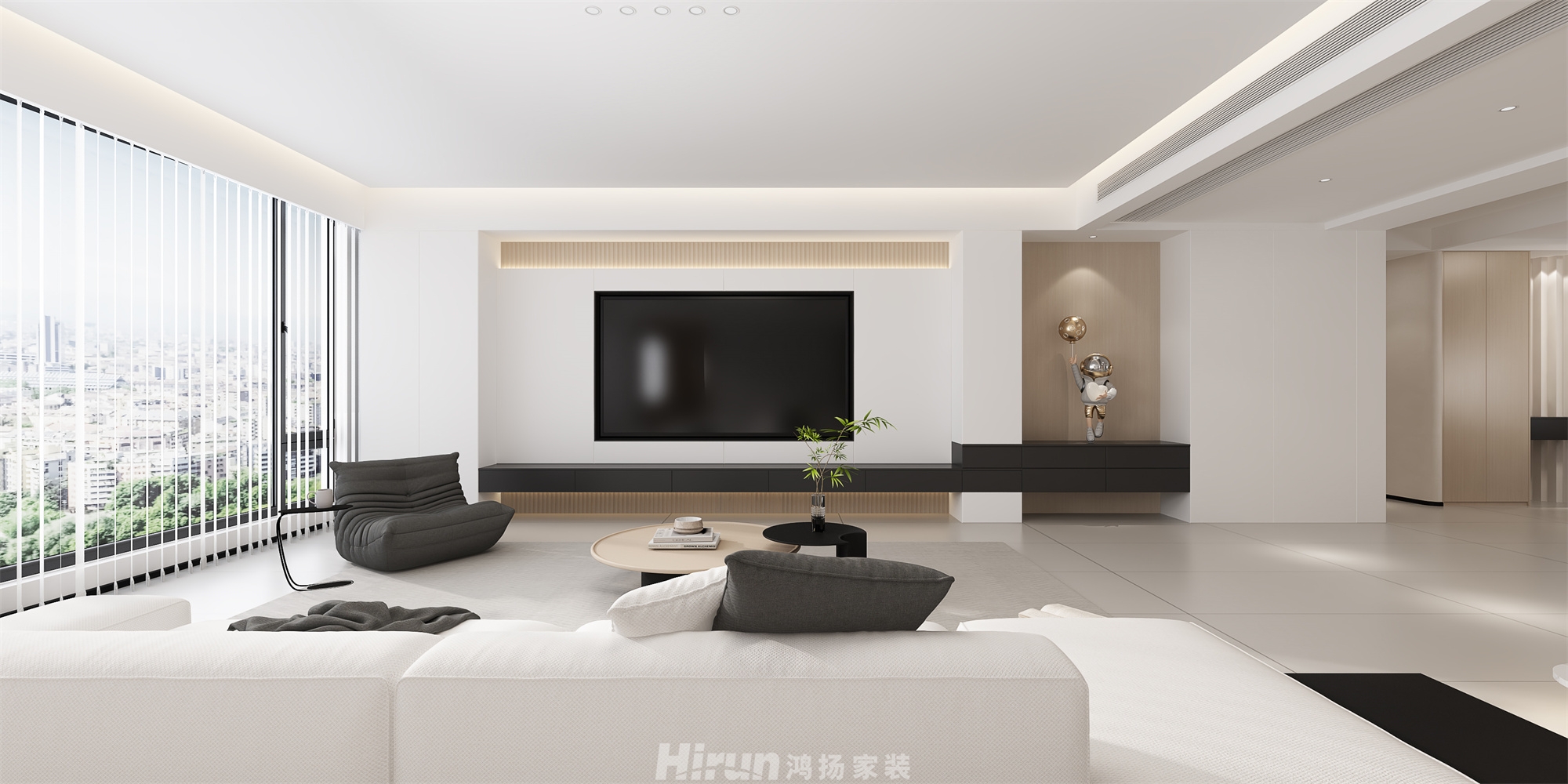 觀湘云頂210㎡雅致現代四居室 裝修案例效果圖-5