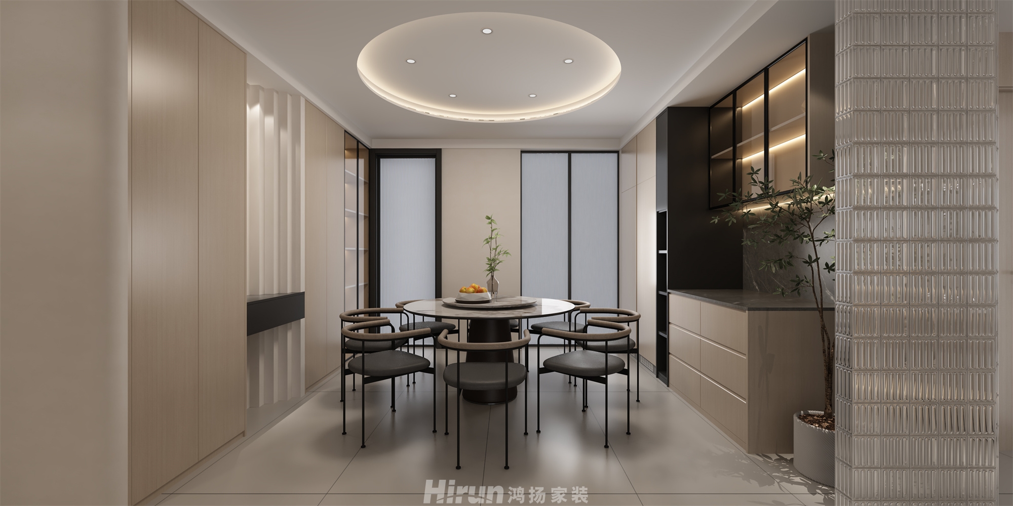 觀湘云頂210㎡雅致現代四居室 裝修案例效果圖-4