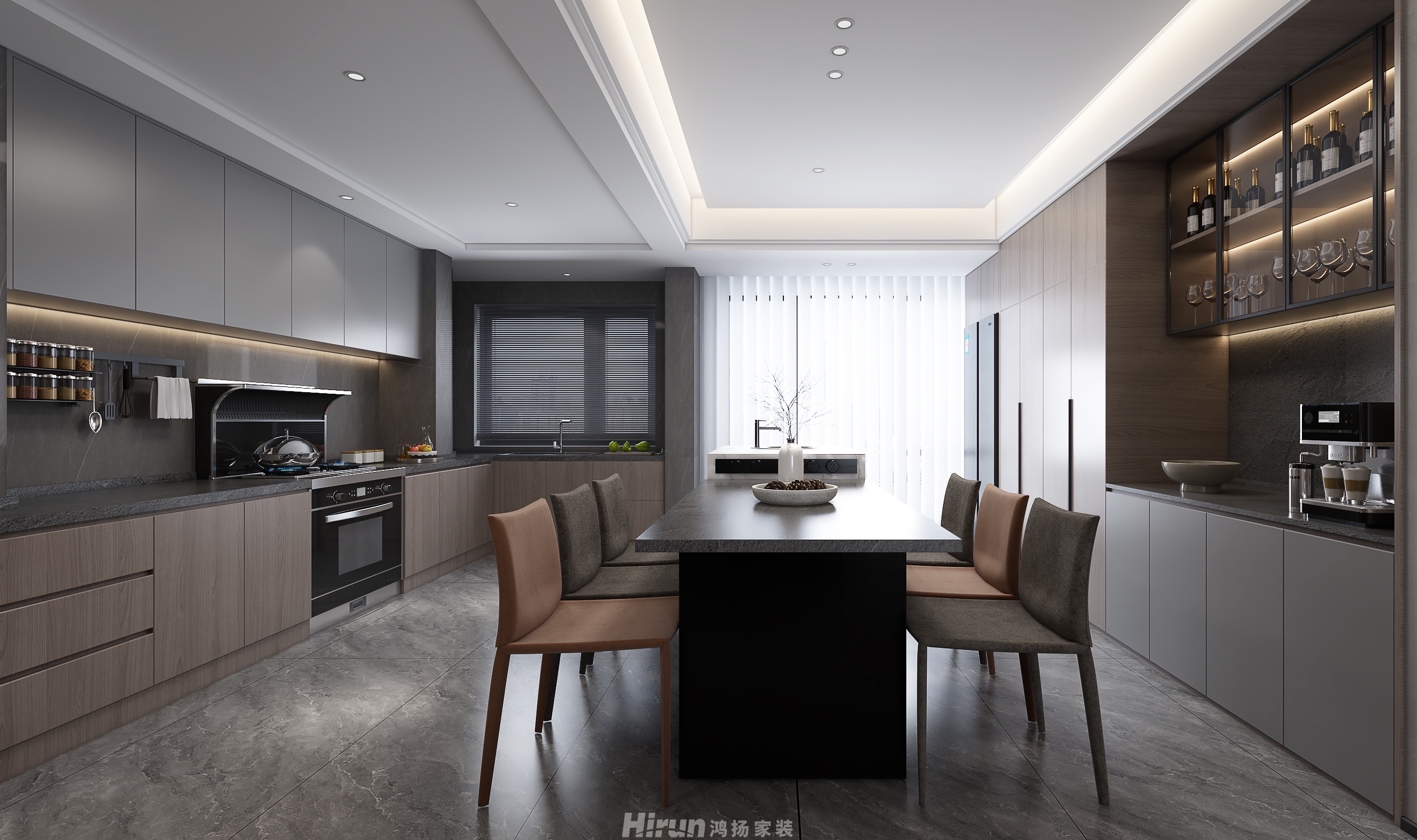 時代公館180㎡雅致現代四居室 裝修案例效果圖-5