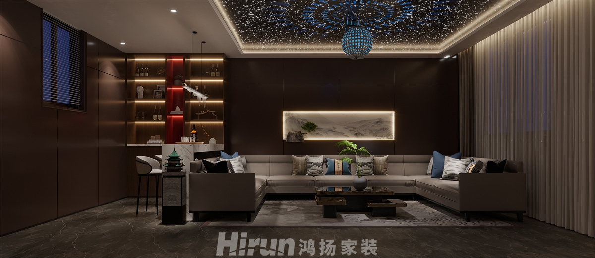 城東私宅130㎡意境東方二居室 裝修案例效果圖-7