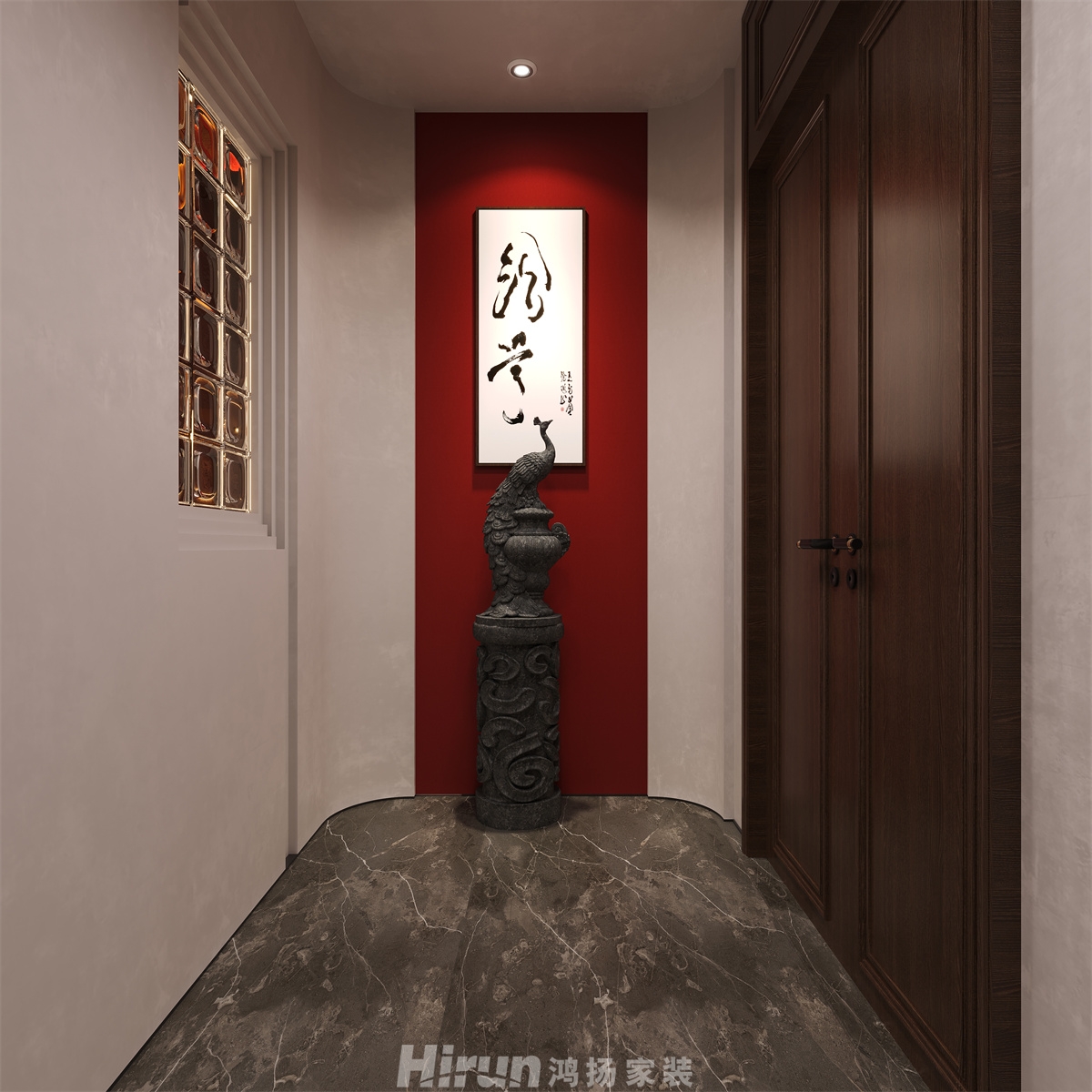 城東私宅130㎡意境東方二居室 裝修案例效果圖-5