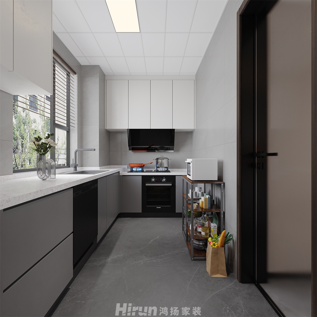 公園央著123㎡新裝飾主義三居室 裝修案例效果圖-3