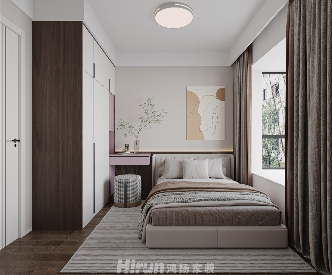 公園央著123㎡新裝飾主義三居室 裝修案例效果圖-7