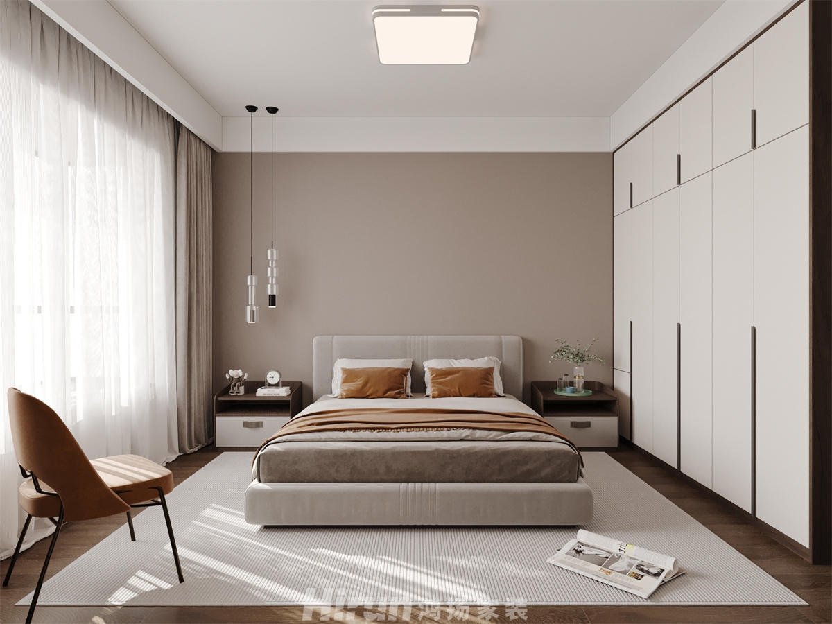 公園央著123㎡新裝飾主義三居室 裝修案例效果圖-5