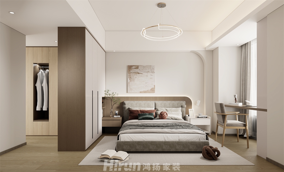 華遠萬江府100㎡北歐之光三居室 裝修案例效果圖-3