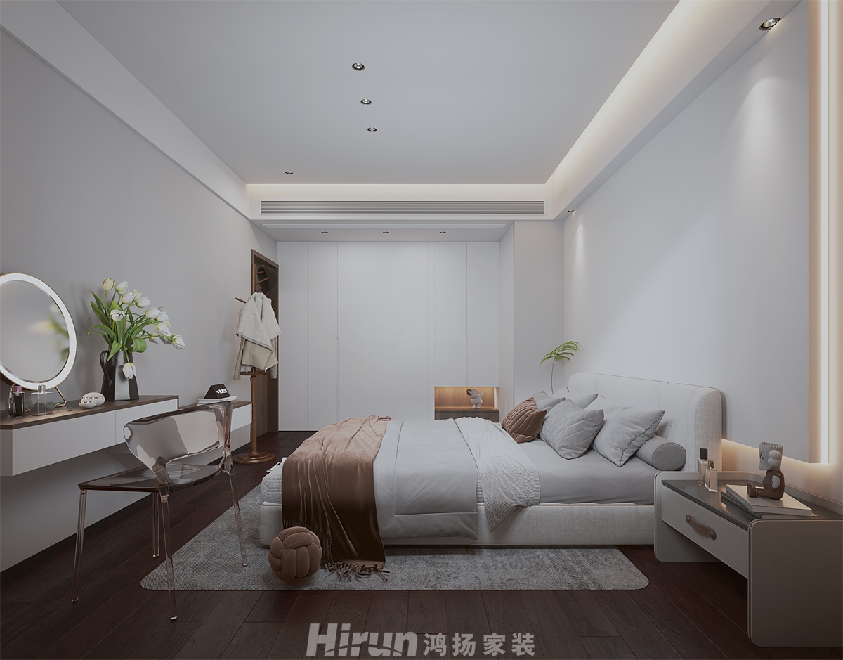 溆浦獅子巷單位樓125㎡雅致現代三居室 裝修案例效果圖-4