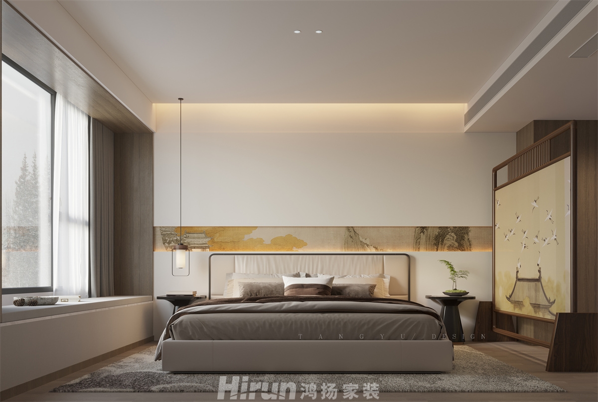 長沙潤府188㎡意境東方大平層 裝修案例效果圖-1