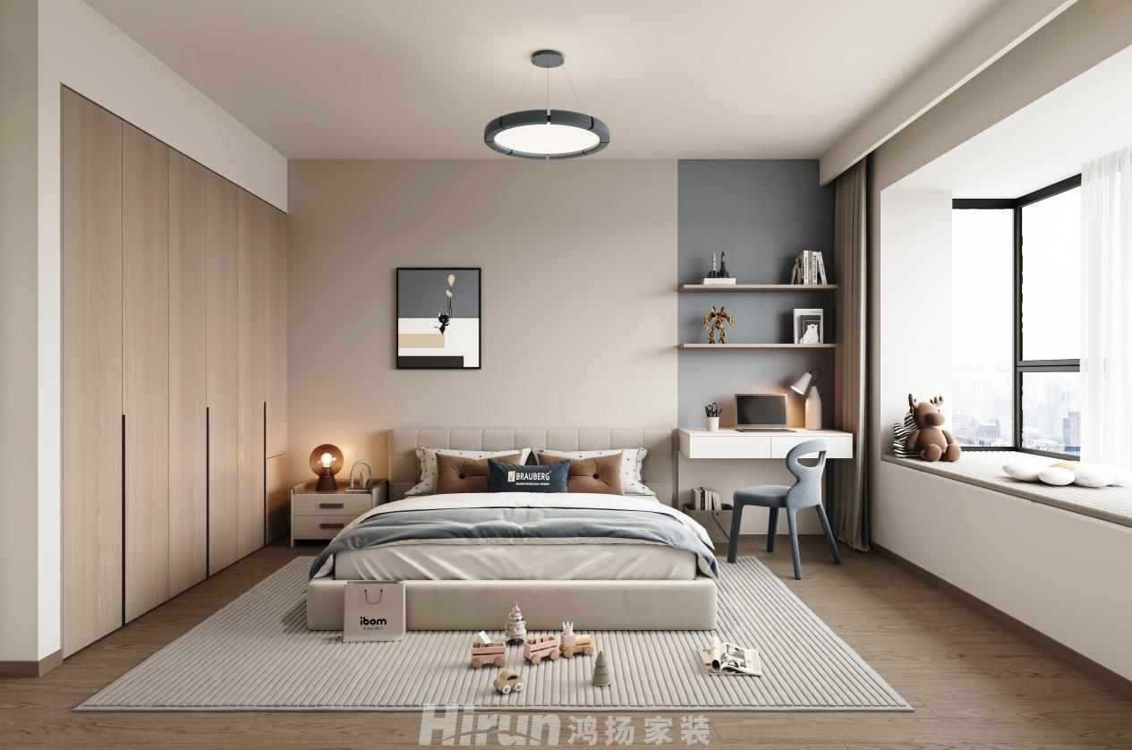 中央綠城200㎡北歐之光大平層 裝修案例效果圖-3