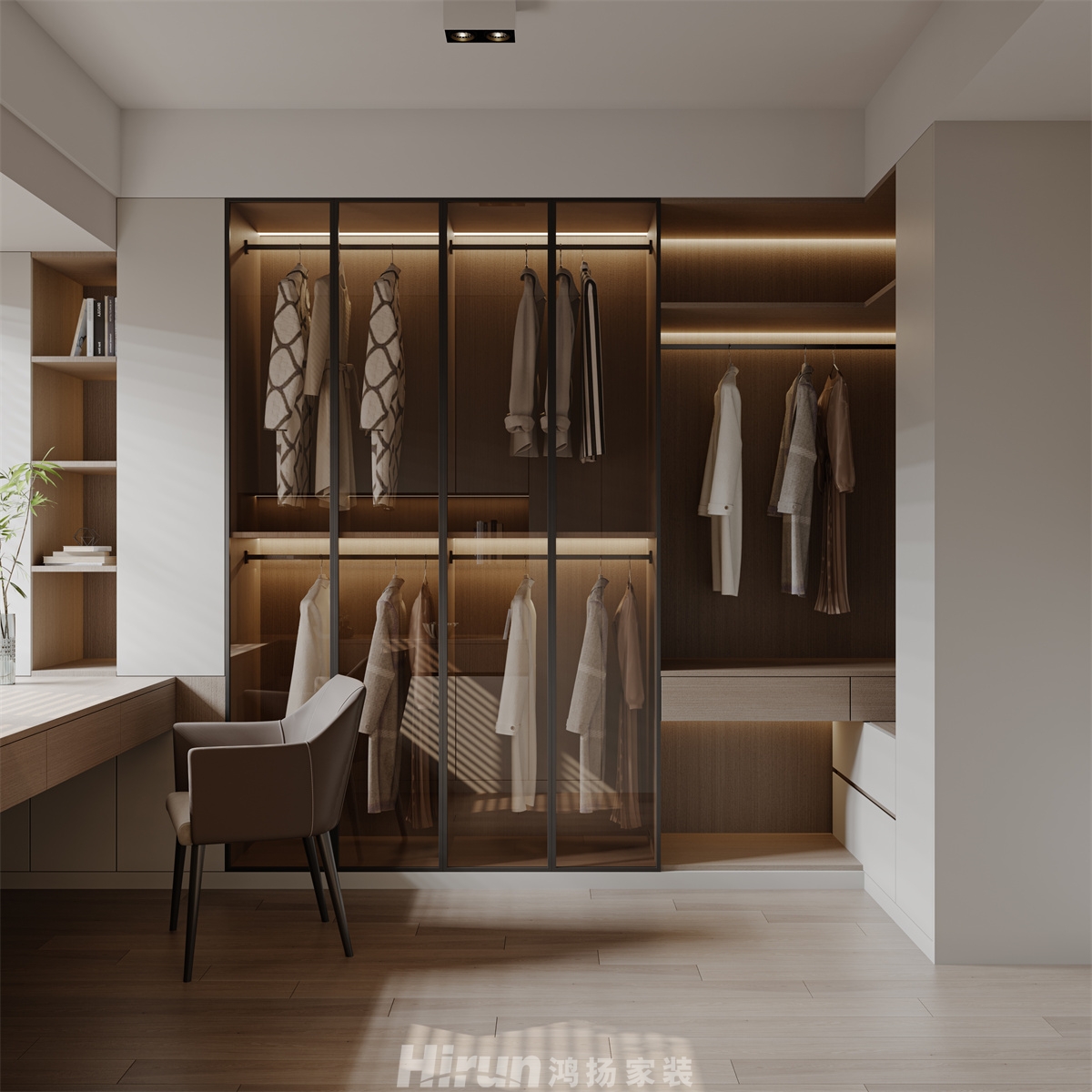 漢唐世家150㎡雅致現(xiàn)代復(fù)式 裝修案例效果圖-5