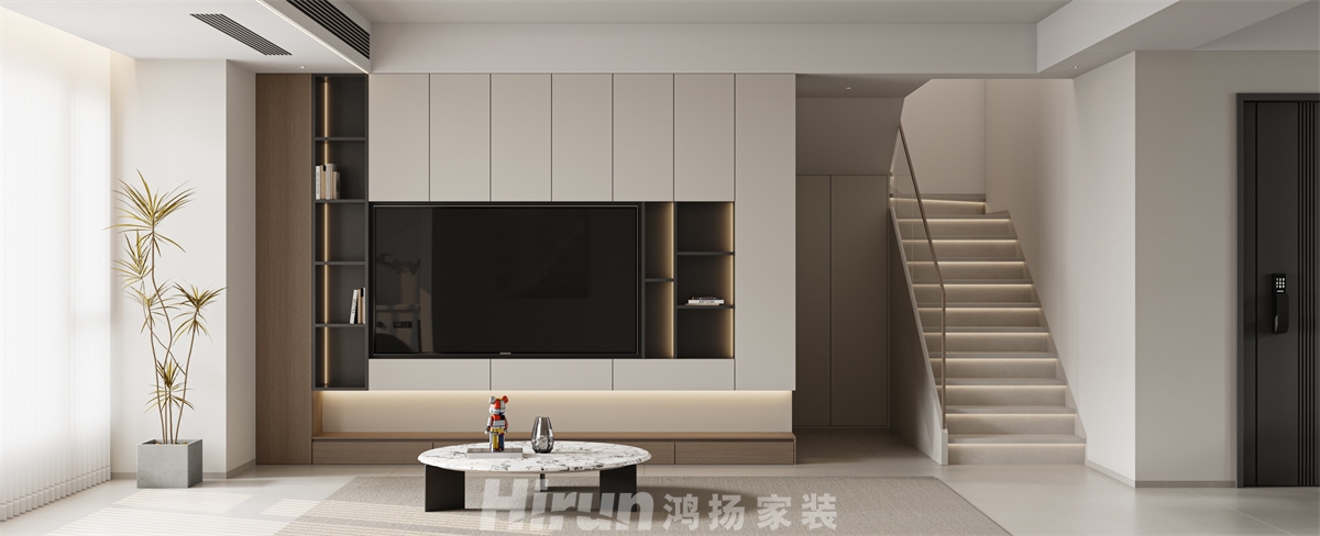 漢唐世家150㎡雅致現(xiàn)代復(fù)式 裝修案例效果圖-3