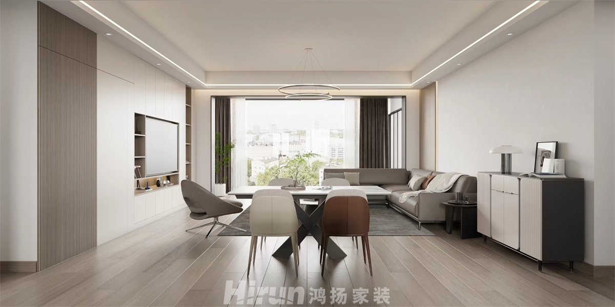 綠地麓湖郡160㎡雅致現代三居室 裝修案例效果圖-3