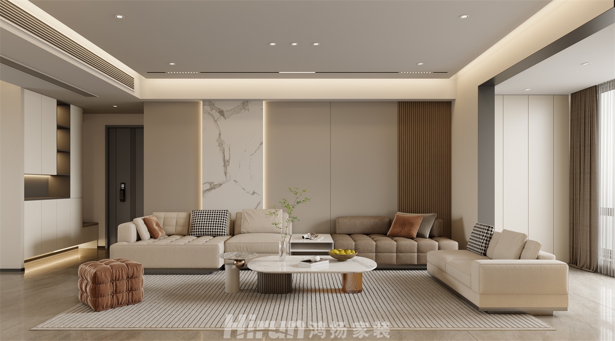 世茂璀璨天城140㎡新裝飾主義三居室 裝修案例效果圖-3