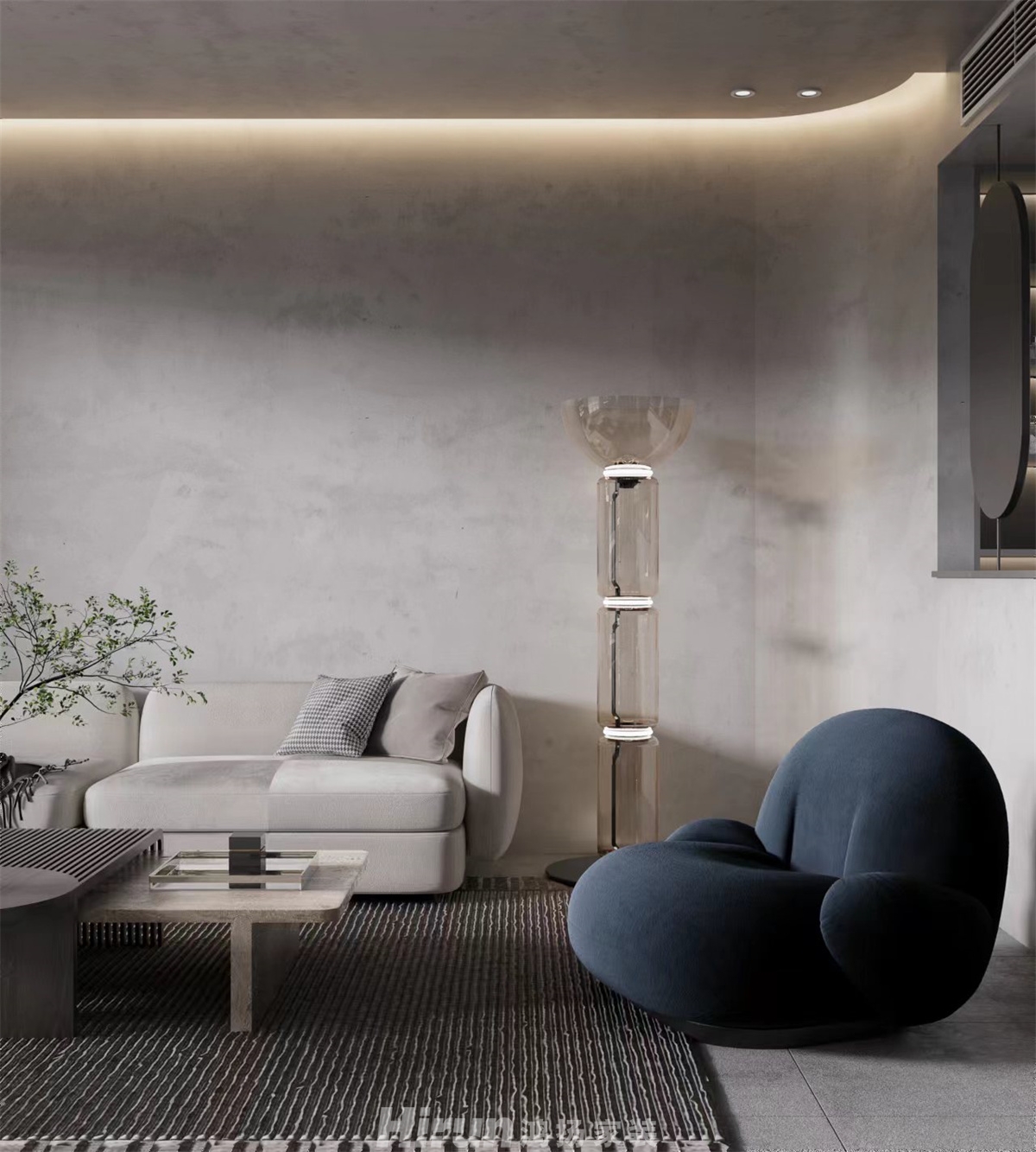 正榮府145㎡極簡詫寂四居室 裝修案例效果圖-3