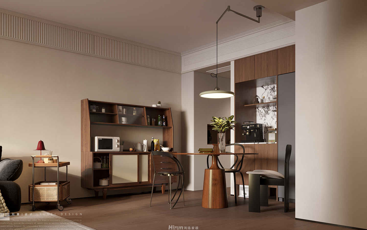 保利天禧85㎡復古風潮二居室 裝修案例效果圖-6