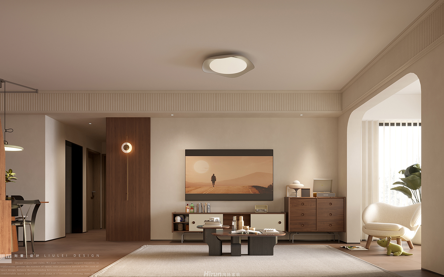 保利天禧85㎡復古風潮二居室 裝修案例效果圖-5