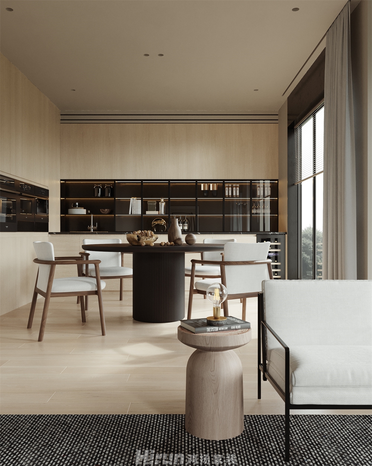 長房云時代200㎡極簡詫寂四居室 裝修案例效果圖-8