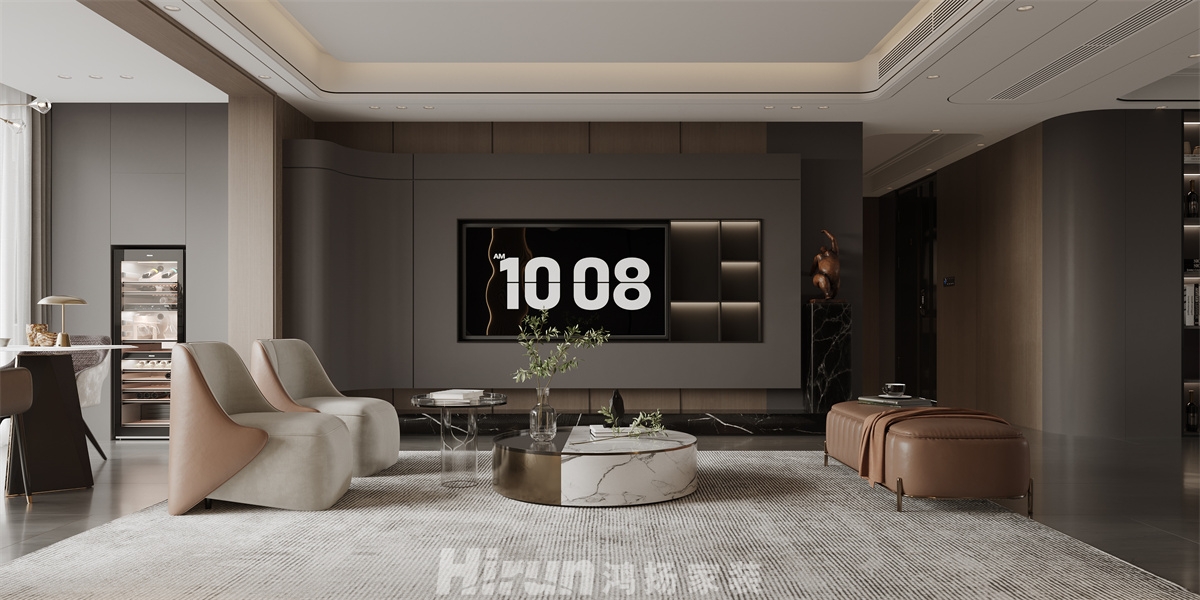 運(yùn)達(dá)中央廣場(chǎng)200㎡雅致現(xiàn)代大平層 裝修案例效果圖-2