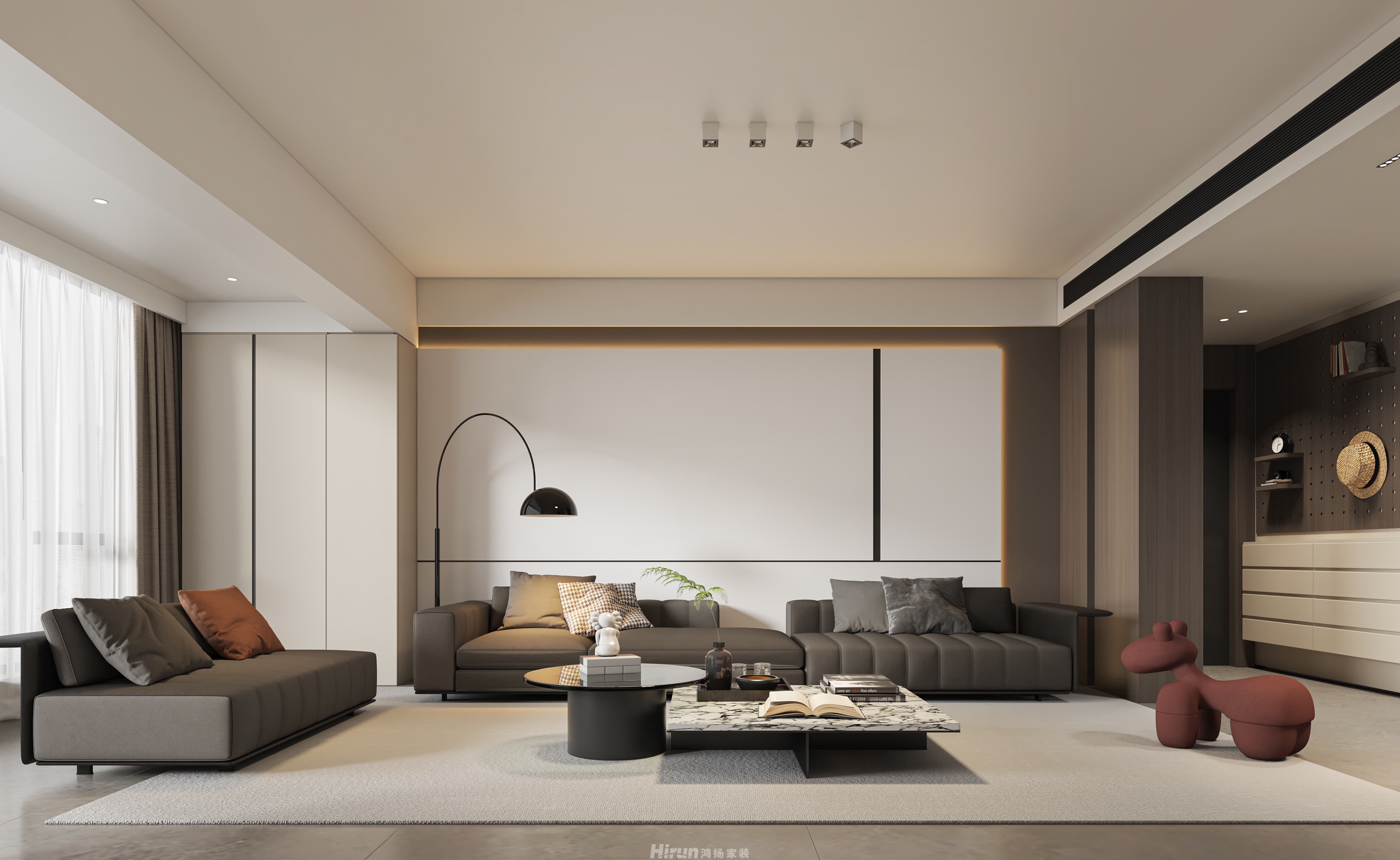 河畔華府155㎡雅致現代四居室 裝修案例效果圖-4