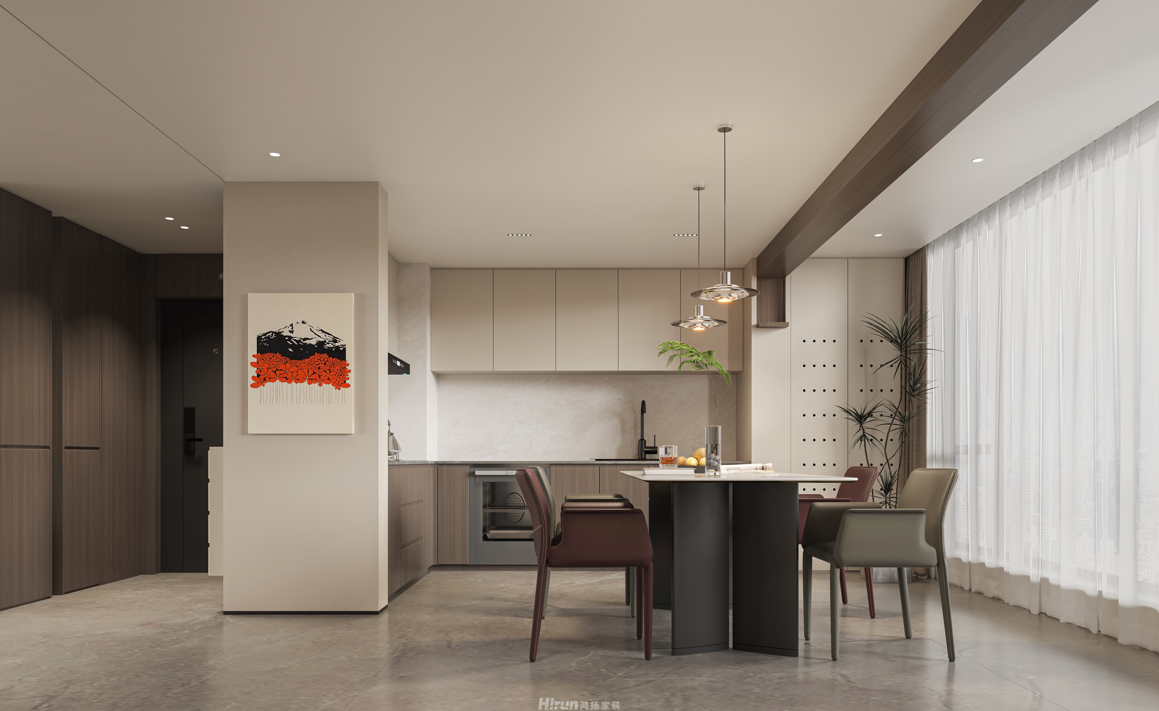 河畔華府155㎡雅致現代四居室 裝修案例效果圖-7