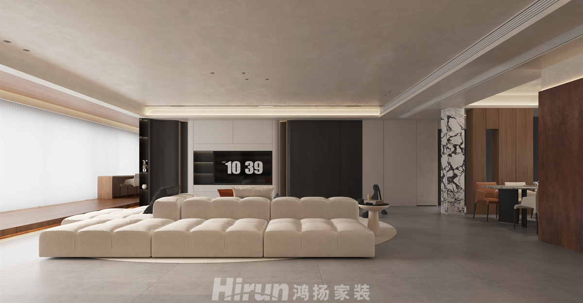 麓云國際240㎡極簡詫寂大平層 裝修案例效果圖-3