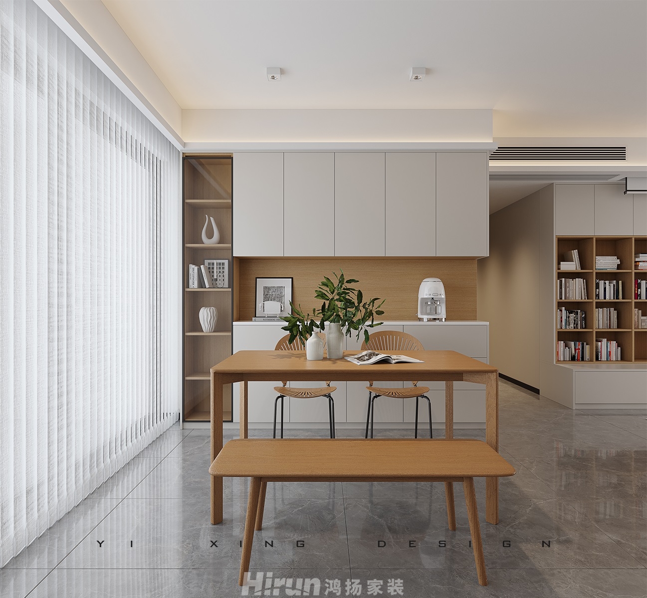 保利天匯116㎡北歐之光三居室 裝修案例效果圖-1