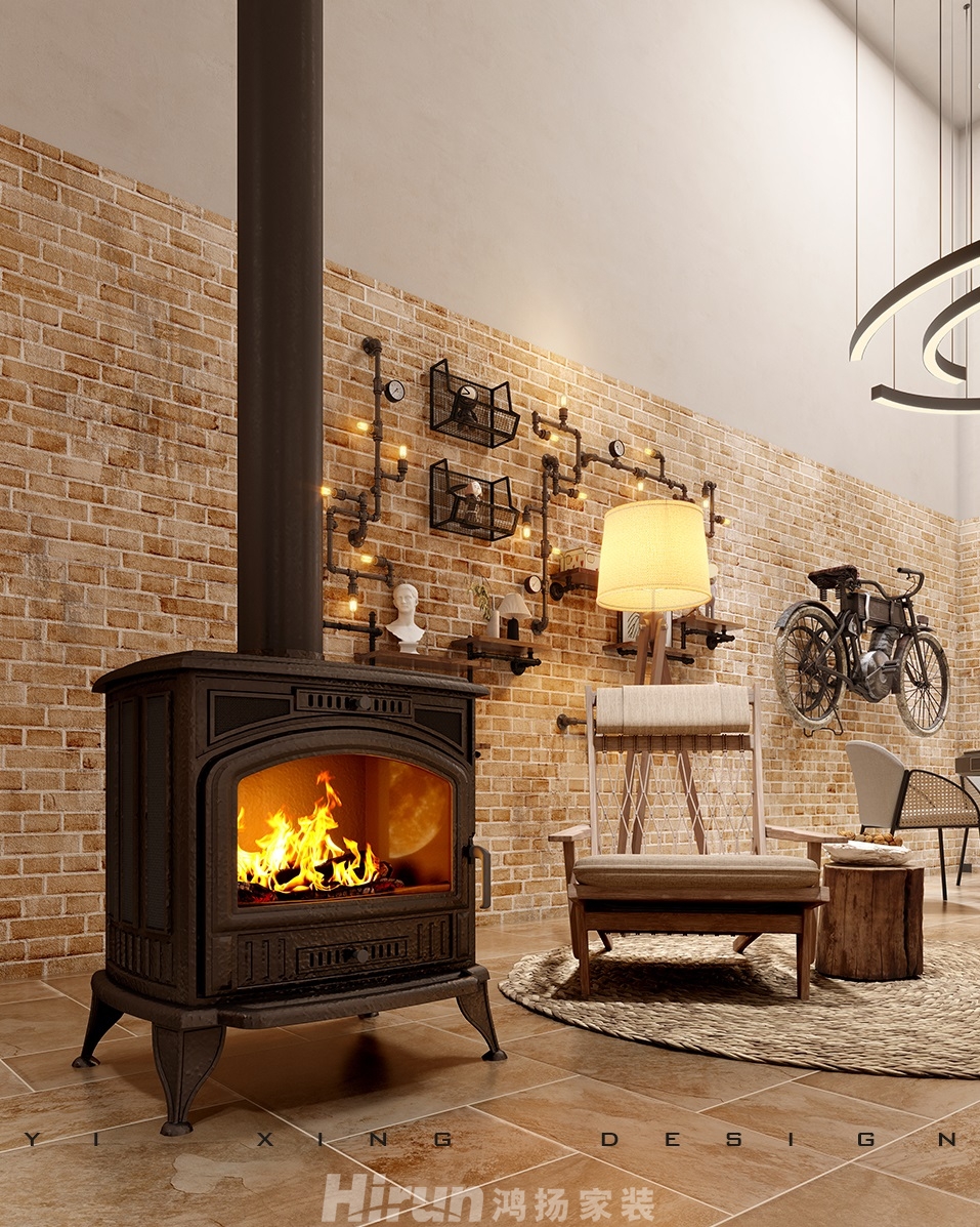 華潤桃源里400㎡復古風潮別墅 裝修案例效果圖-5